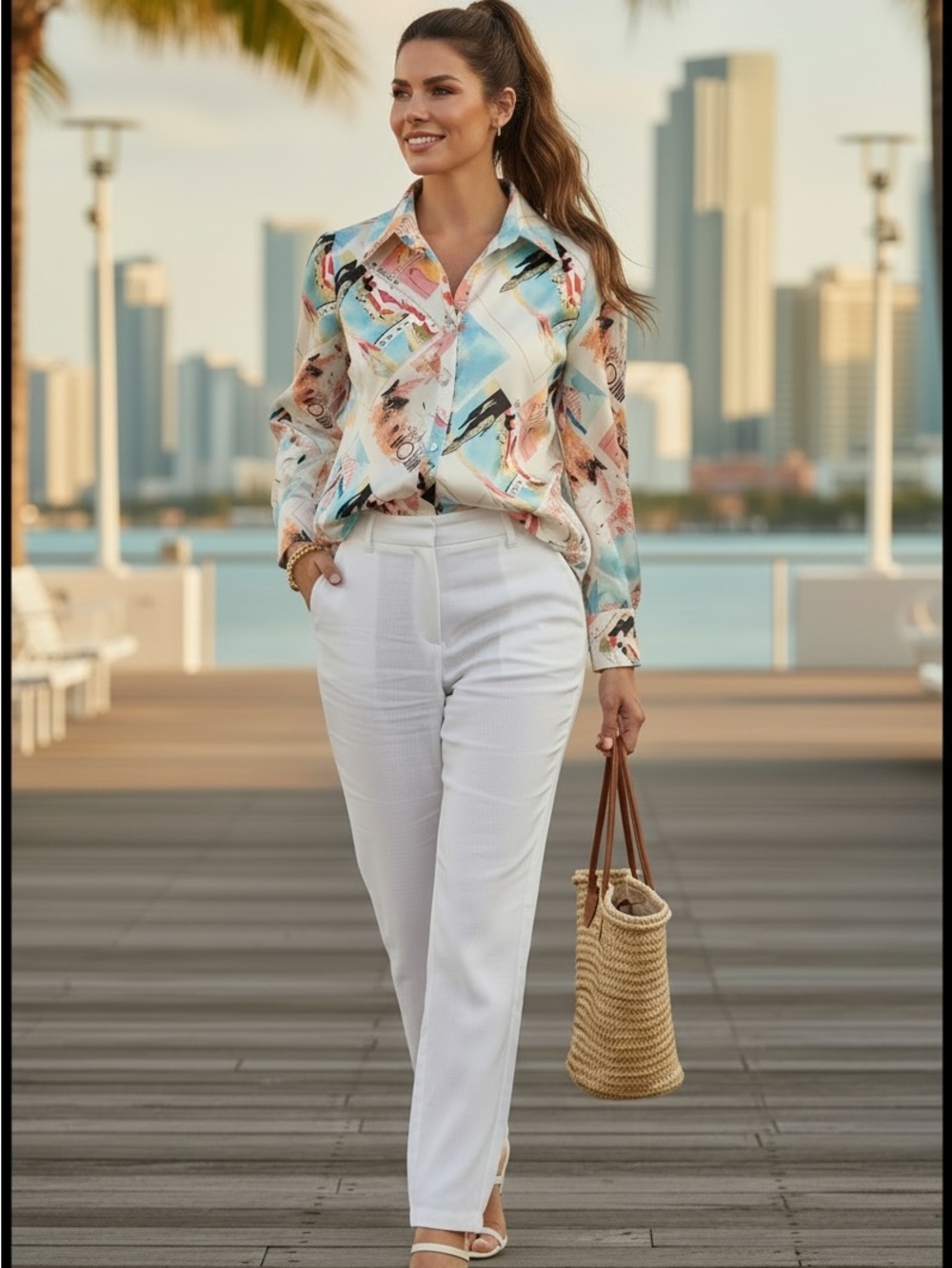 ZEAGOO Statement Blouse; NWT, Long Sleeves, Button Down. Size: M. $26.